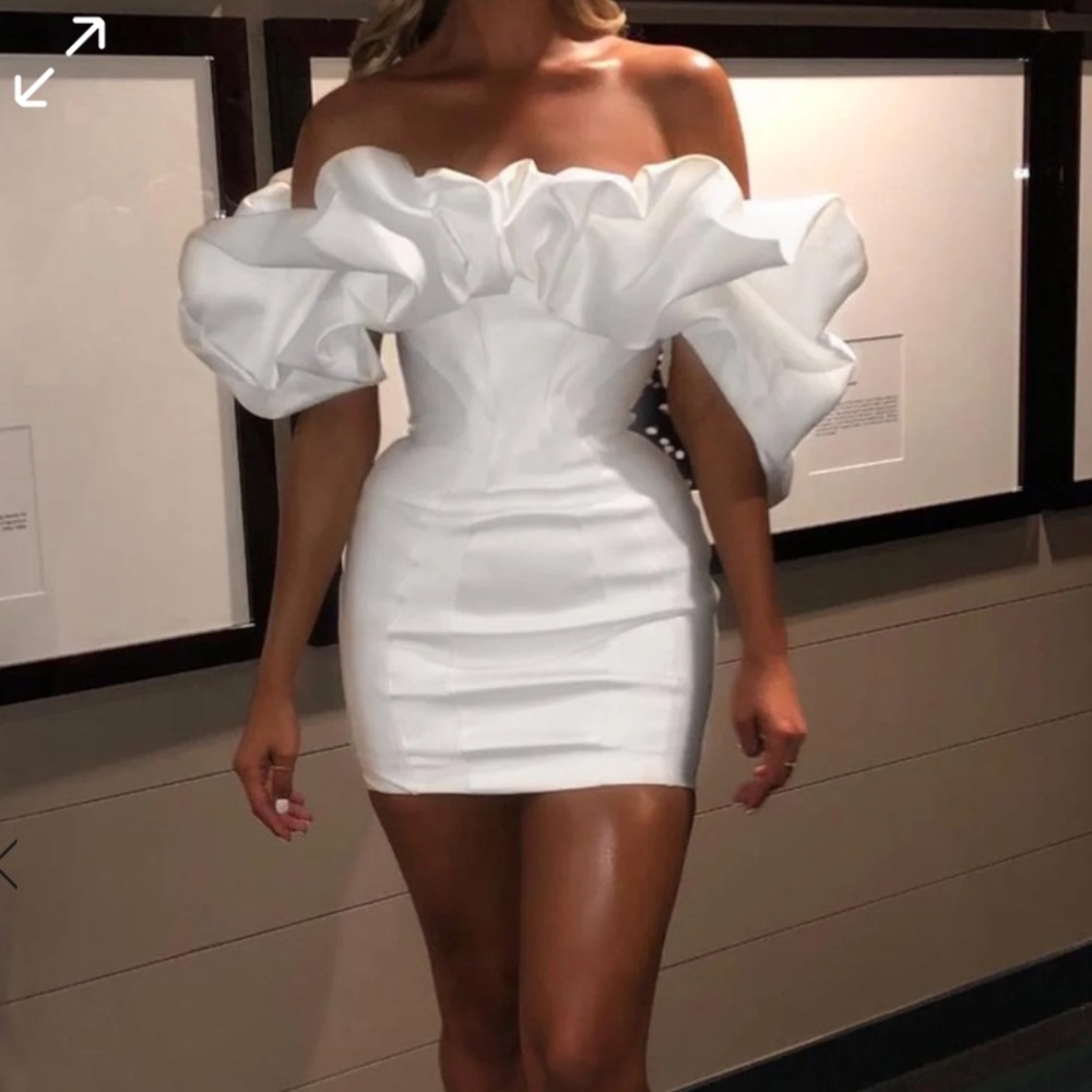 Baby boo Allie mini dress in white, size M